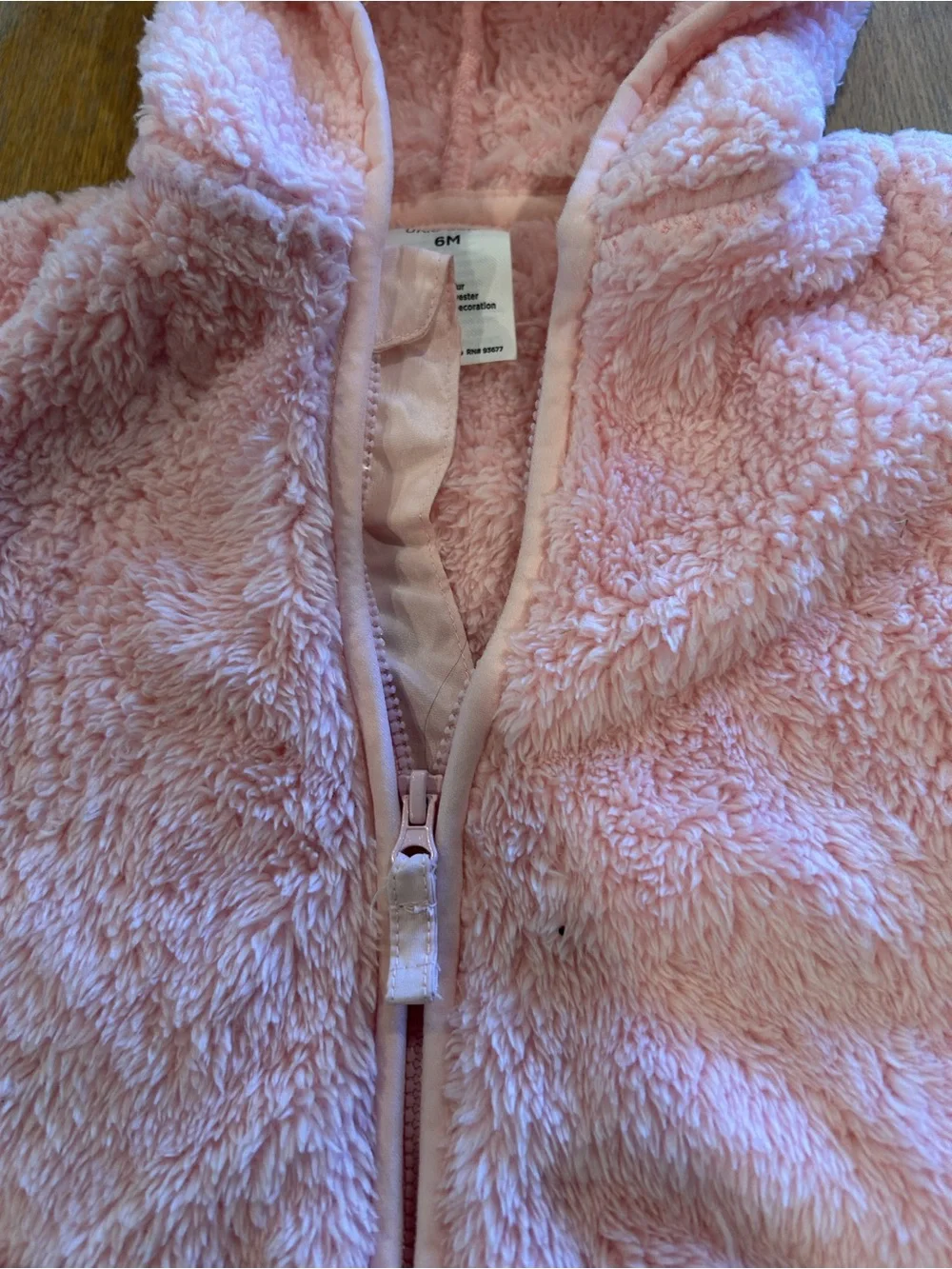okie dokie Pink Plush Faux Fur Baby One-Piece